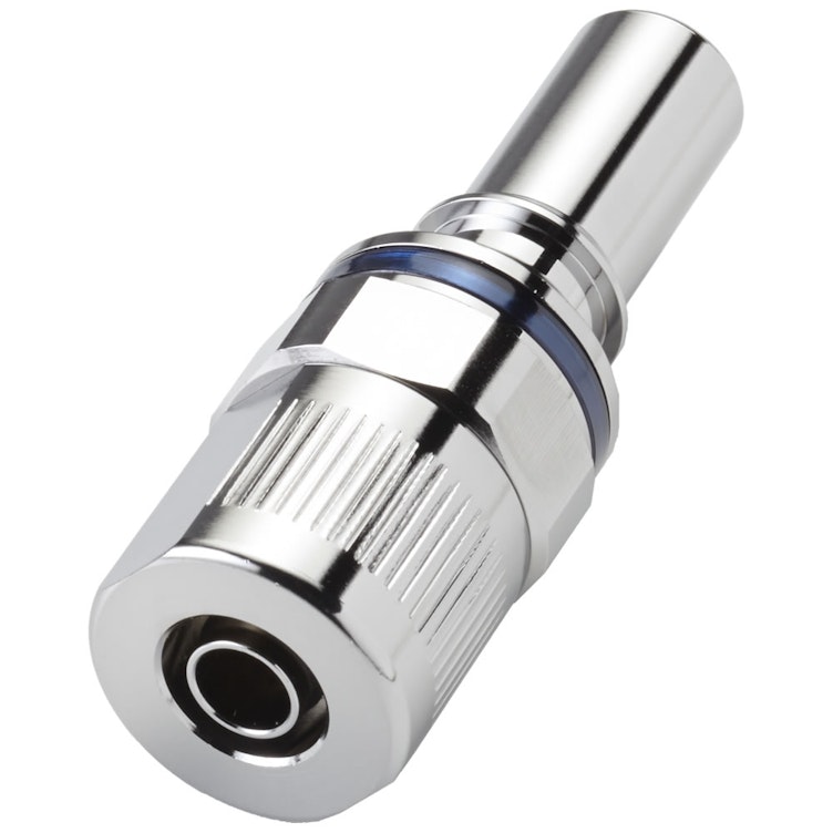 1/4" ID x 3/8" OD In-Line PTF LQ4 Chrome Plated Brass Valved Insert - Blue (Body Sold Separately)