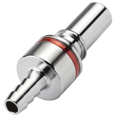1/4" Hose Barb LQ4 Chrome-Plated Brass Valved Insert - Red (Body Sold Separately)