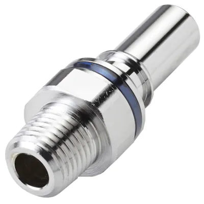 1/4" NPT LQ4 Chrome-Plated Brass Valved Insert - Blue (Body Sold Separately)
