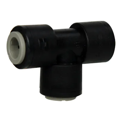3/8" OD Push-to-Connect Run x 3/8" OD Push-to-Connect Stem Black Polypropylene TrueSeal™ Union Tee
