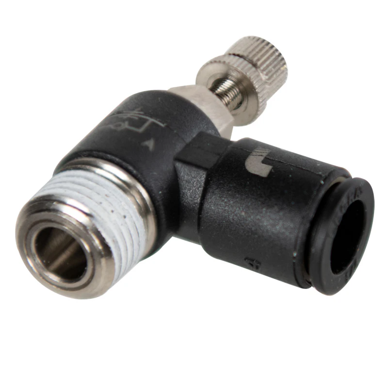 1/4" Tube x 1/8" MNPT Mini Flow Control - Meter Out