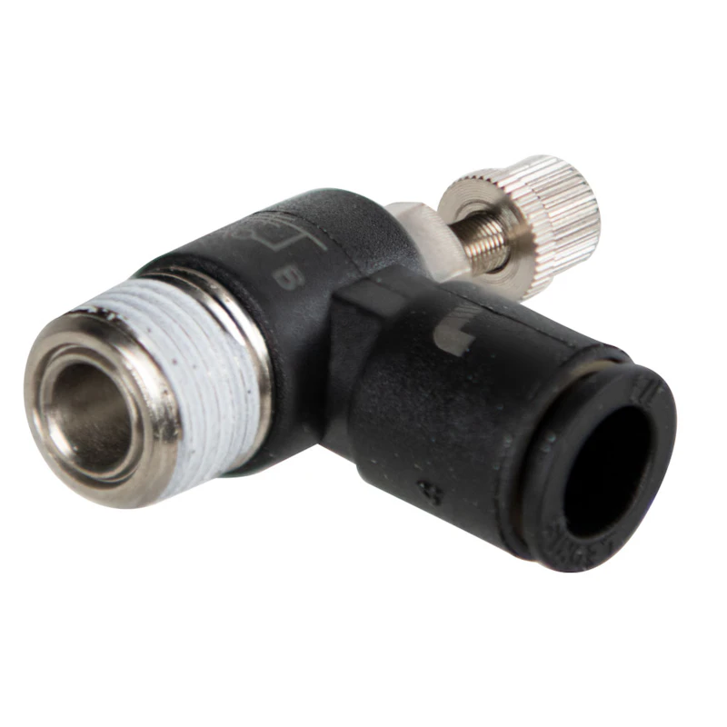 1/4" Tube x 1/8" MNPT Mini Flow Control - Meter In