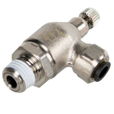 1/4" Tube x 1/4" MNPT Metal Flow Control - Meter Out