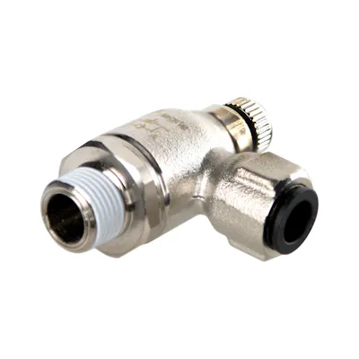 3/8" Tube x 3/8" MNPT Metal Flow Control - Meter Out