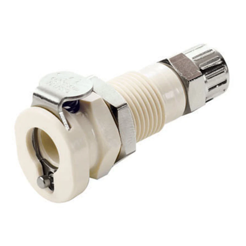 1/4" Ferruleless PTF PMC Series Polypropylene Panel Mount Body - Shuttoff (Insert Sold Separately)