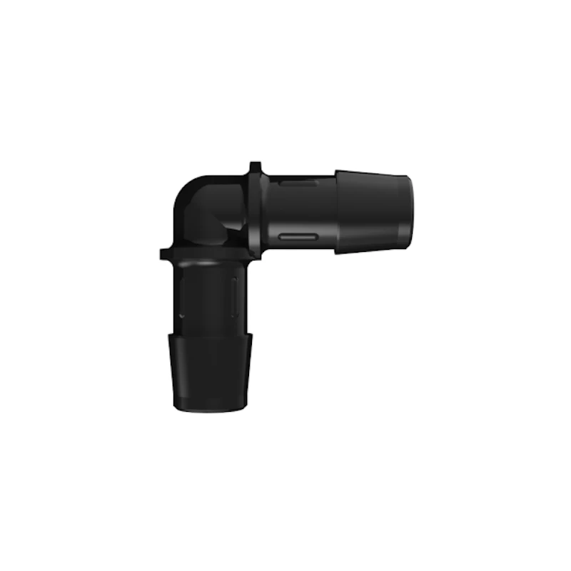 1/2" Tube ID Black Nylon Elbow