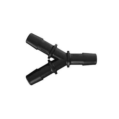 3/8" x 3/8" x 3/8" Tube ID Black Nylon Y