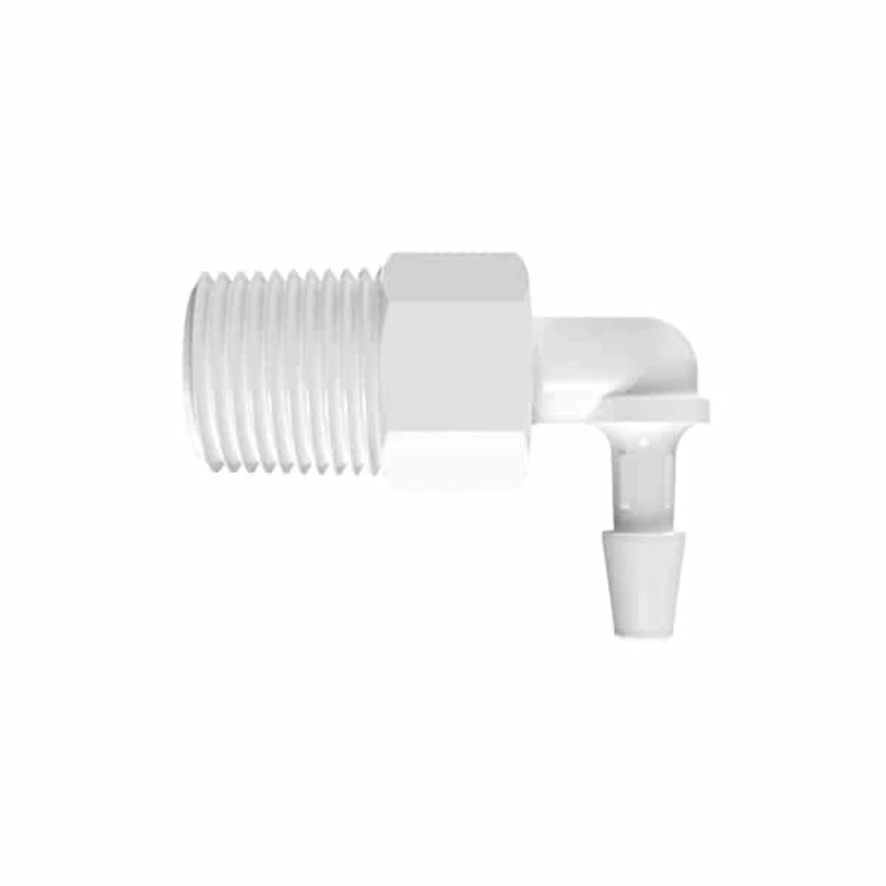 1/8" Tube ID x 1/8" NPT Natural Polypropylene Elbow