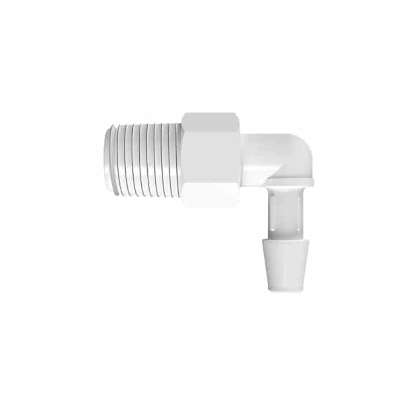 3/16" Tube ID x 1/8" NPT Natural Polypropylene Elbow