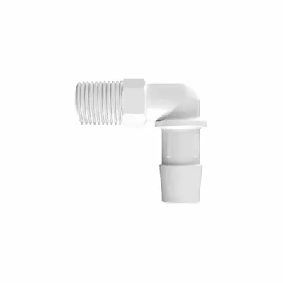 1/2" Tube ID x 1/4" NPT Natural Kynar® Elbow
