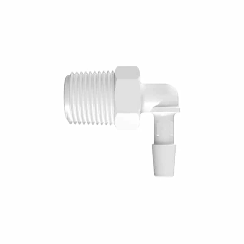 1/4" Tube ID x 3/8" NPT Natural Kynar® Elbow