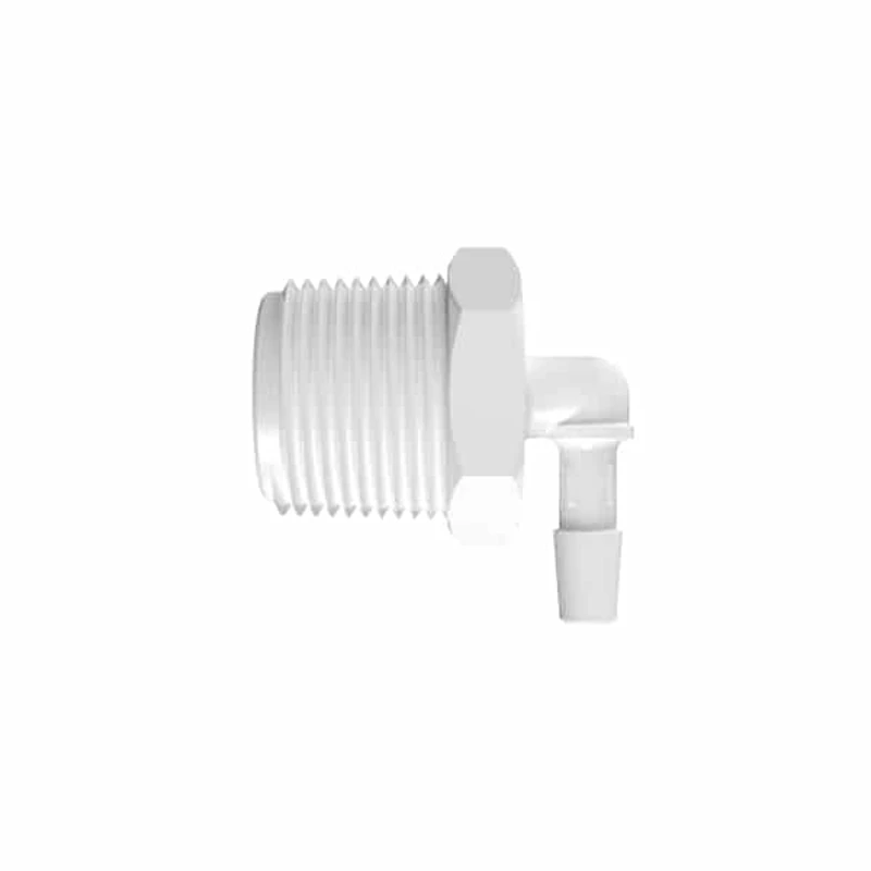 1/4" Tube ID x 3/4" NPT Natural Kynar® Elbow
