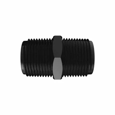 1" NPT Black Nylon Nipple