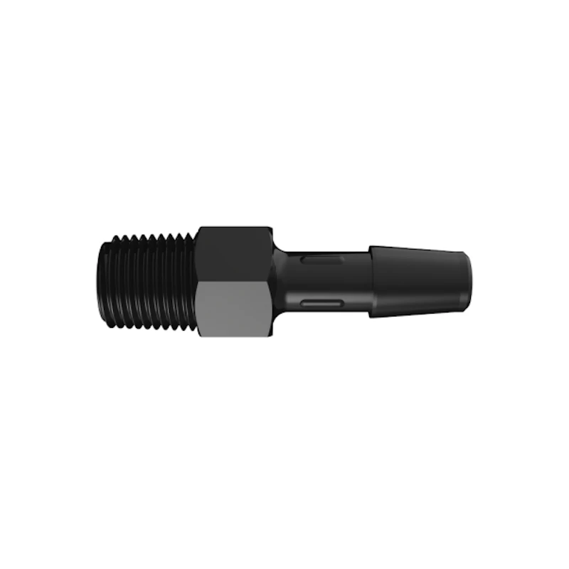 1/4" Tube ID x 1/8" NPT Black Nylon Threaded Adapter