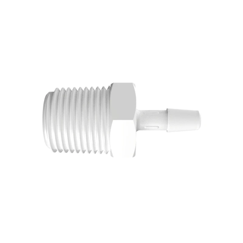 1/4" Tube ID x 1/2" NPT Natural Polypropylene Threaded Adapter