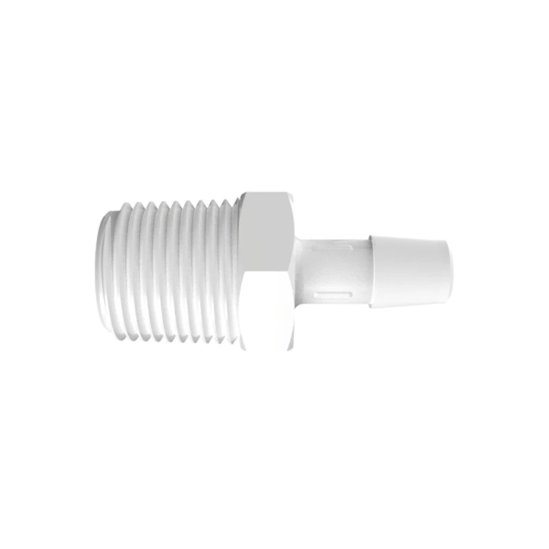 3/8" Tube ID x 1/2" NPT Natural Polypropylene Threaded Adapter