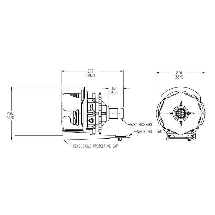 3/8" Hose Barb AseptiQuik® High Temperature Coupling Body (Insert Sold Separately)