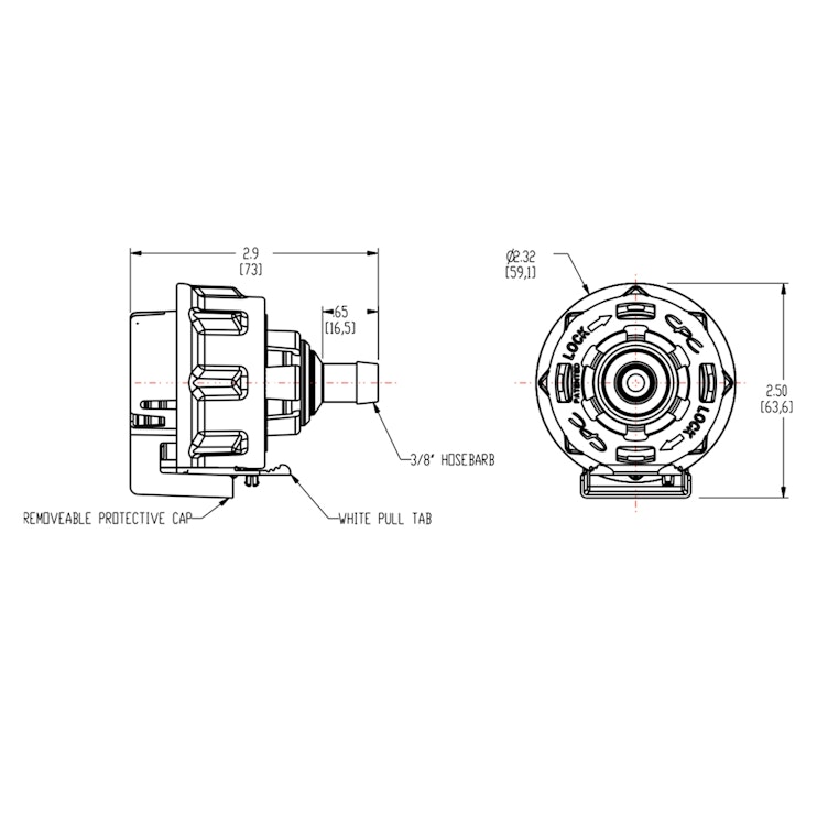 3/8" Hose Barb AseptiQuik® High Temperature Coupling Insert (Body Sold Separately)