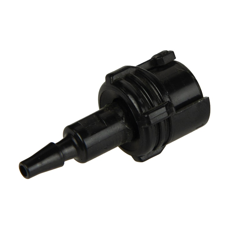 3mm Hose Barb SMC Series Subminiature Black Acetal Metric In-Line Coupling Body - Shutoff (Insert Sold Separately)