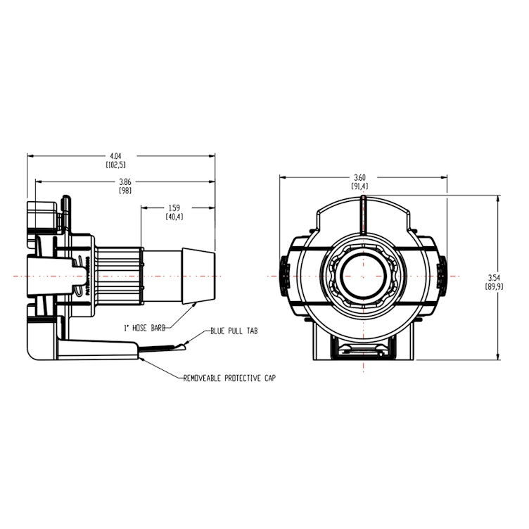 1" Hose Barb AseptiQuik® X Large Coupling Body (Insert Sold Separately)