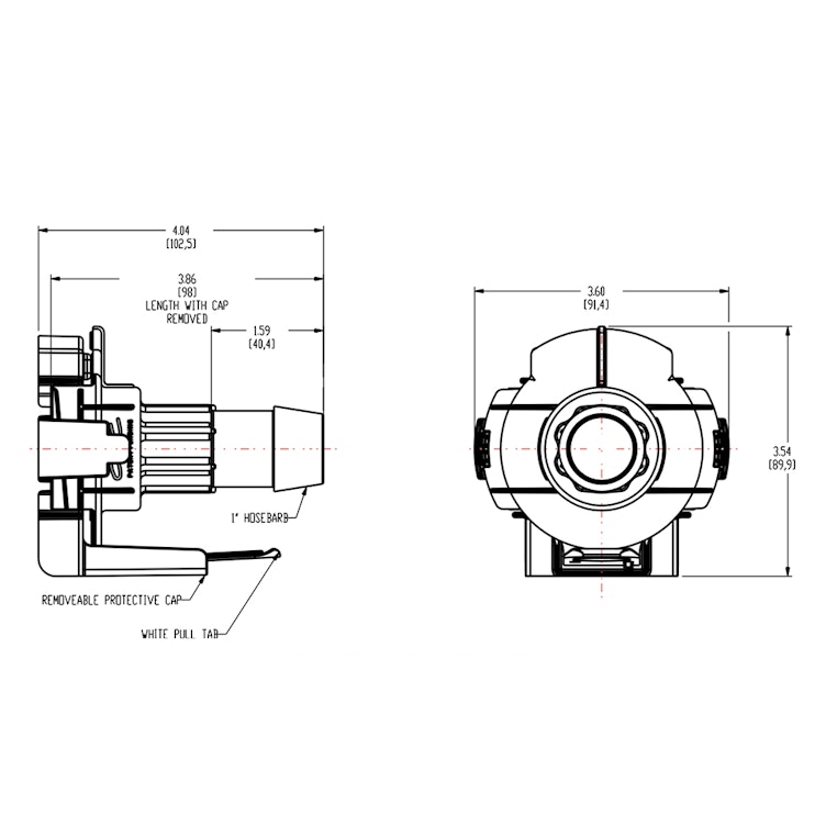 1" Hose Barb AseptiQuik® X Large High Temperature Coupling Body (Insert Sold Separately)
