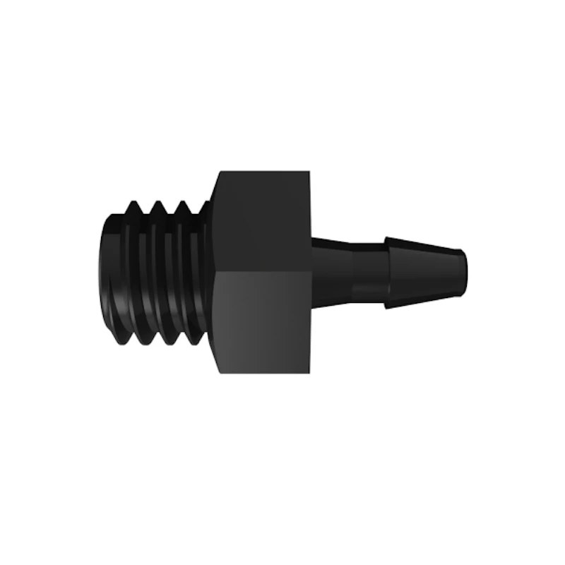1/16" Tube ID x 10-32 UNF Thread Black Nylon Threaded Adapter
