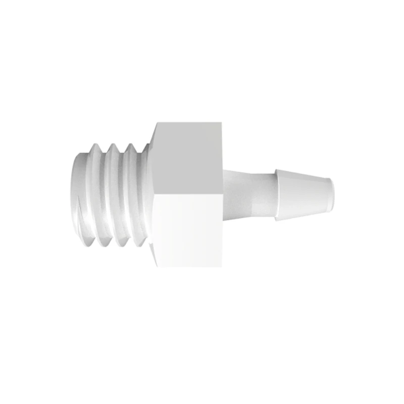 1/16" Tube ID x 10-32 UNF Thread Natural Polypropylene Threaded Adapter
