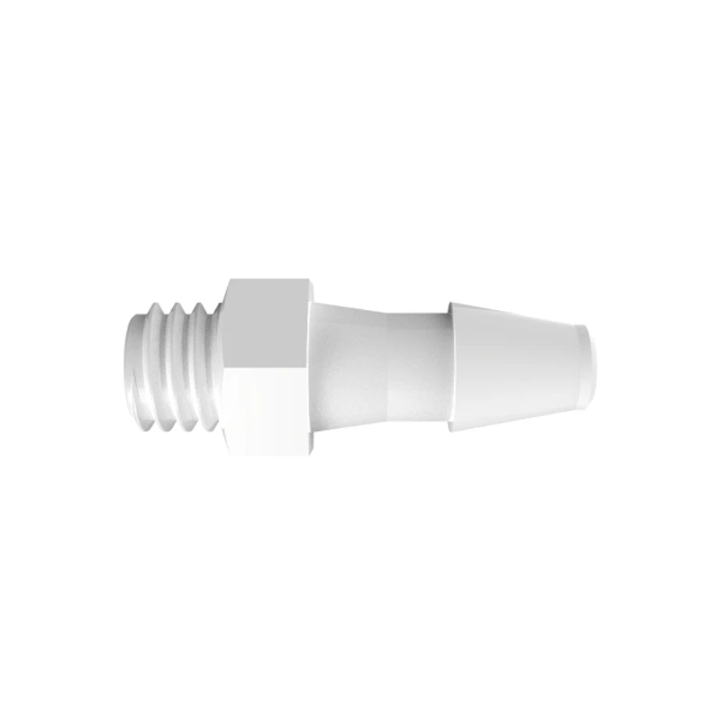 1/8" Tube ID x 10-32 UNF Thread Natural Kynar® PVDF Threaded Adapter