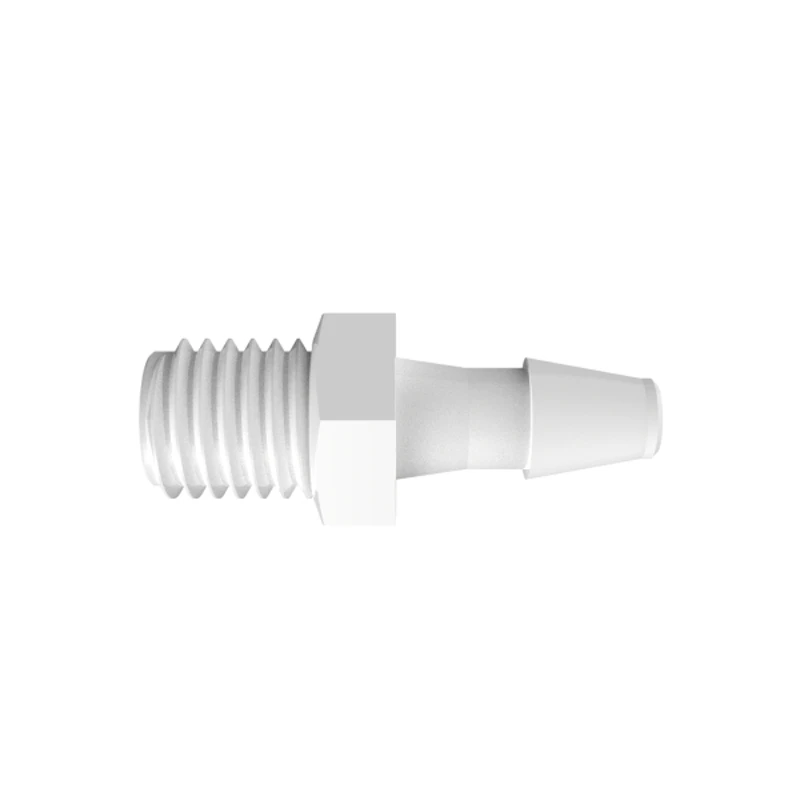1/8" Tube ID x 1/4-28 UNF Thread Natural Polypropylene Threaded Adapter