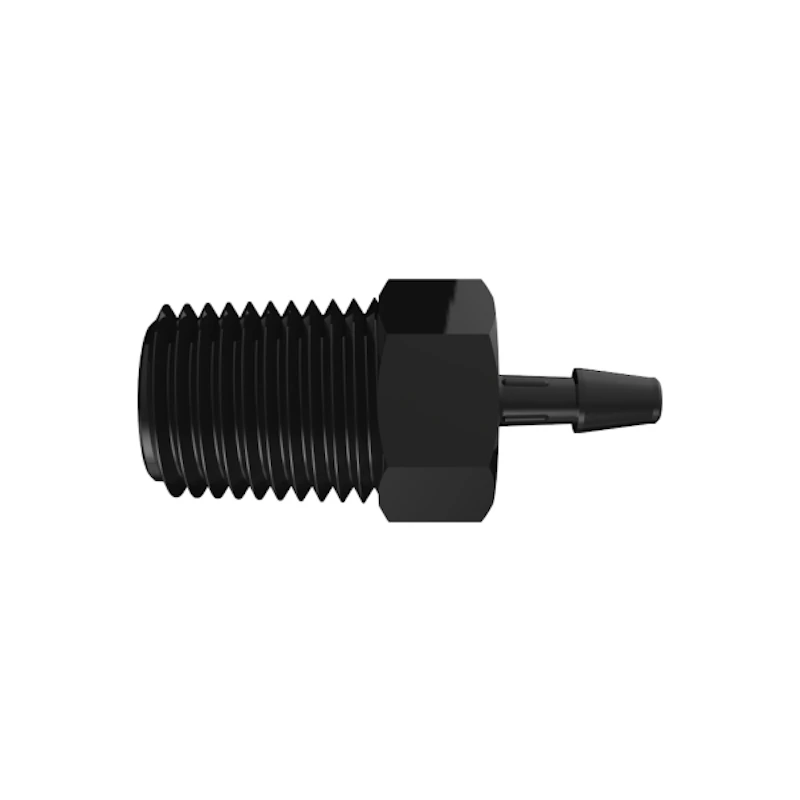 1/8" Tube ID x 1/4" NPT Black Nylon Threaded Adapter