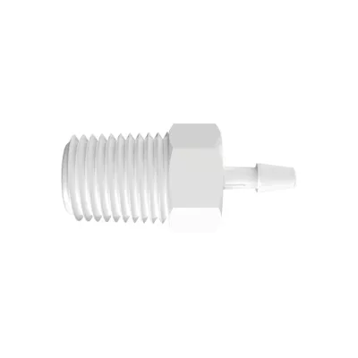 1/8" Tube ID x 1/4" NPT Natural Kynar® PVDF Threaded Adapter