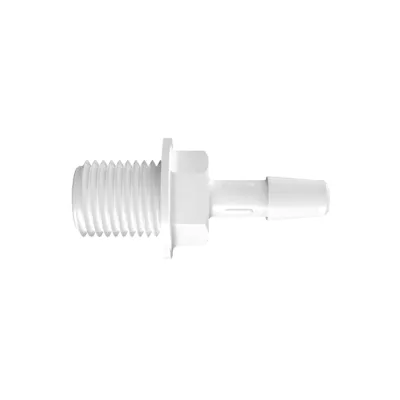 1/4" Tube ID x 1/4" NPSM Natural Kynar® PVDF Panel Mount Adapter