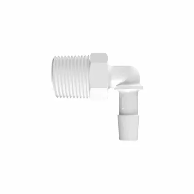5/16" Tube ID x 3/8" NPT Natural Kynar® Elbow
