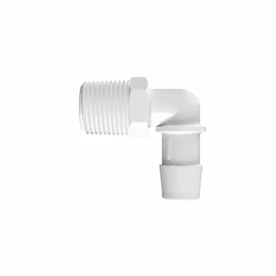 5/8" Tube ID x 1/2" NPT Natural Kynar® Elbow