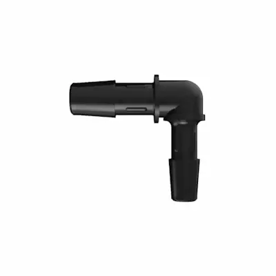 1/4" Tube ID x 5/16" Tube ID Black Nylon Reducing Elbow