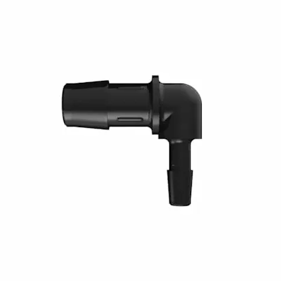 1/4" Tube ID x 1/2" Tube ID Black Nylon Reducing Elbow
