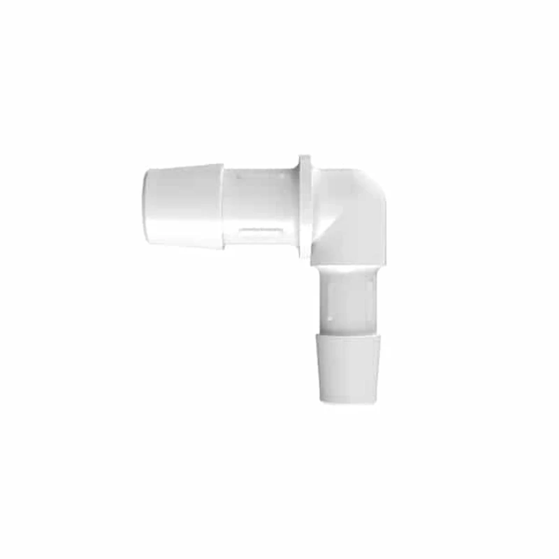 3/8" Tube ID x 1/2" Tube ID Natural Polypropylene Reducing Elbow