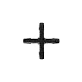 1/4" Tube ID Black Nylon Cross