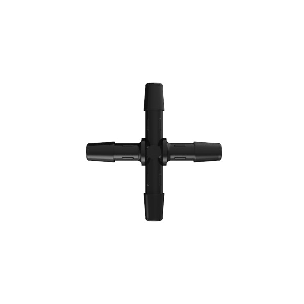 1/4" Tube ID Black Nylon Cross