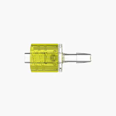 1/8" Hose Barb Male Stationary Lock & Nut Assemblies - Yellow