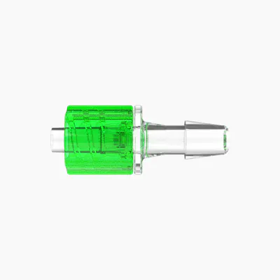 3/16" Hose Barb Male Stationary Lock & Nut Assemblies - Lime