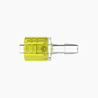 5/32" Hose Barb Male Rotating Lock & Nut Assemblies - Yellow