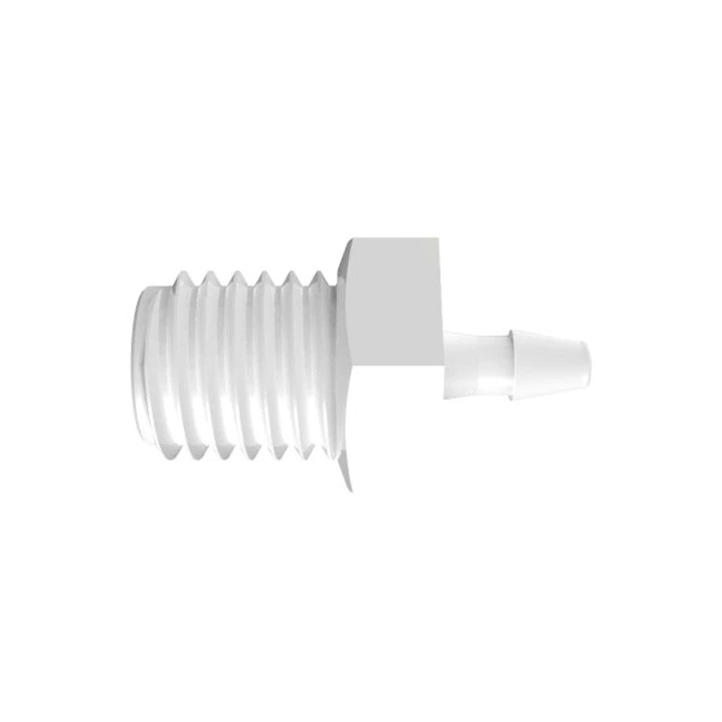 1/16" Tube ID x 1/4-28 UNF Thread Natural Polypropylene Threaded Adapter