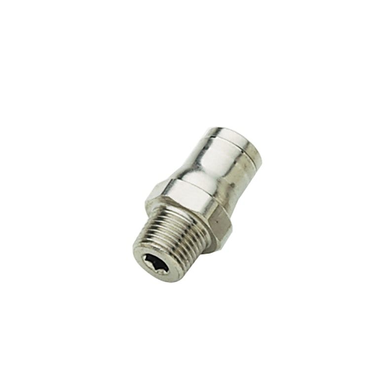 3/8" Tube x 3/8" NPT Nickel-Plated Brass Male Connector