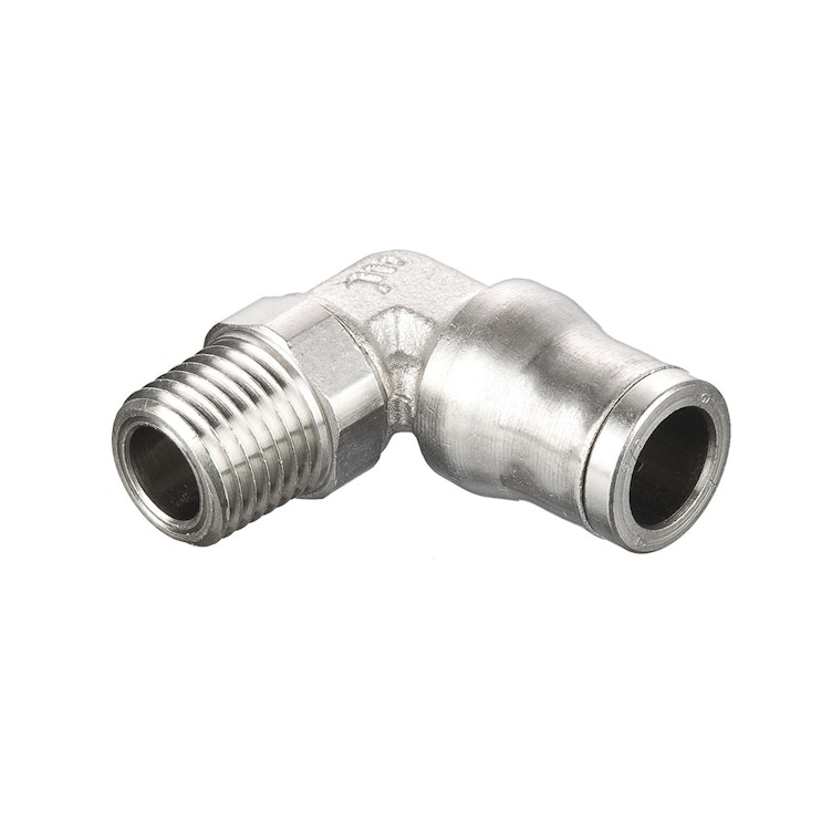 1/2" Tube x 1/2" NPT Nickel-Plated Brass Male Elbow