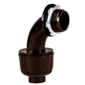 3/8" Sealproof® Black 90° Elbow Conduit Connector