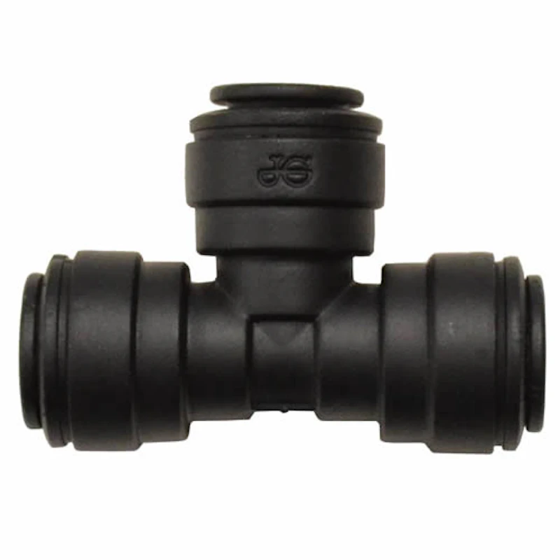 5/16" Tube OD Black Polypropylene Union Tee