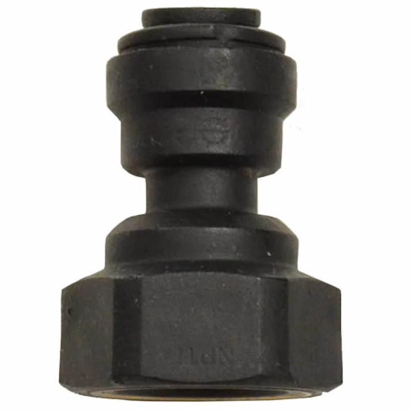 1/4" Tube OD x 1/8" FNPTF Black Polypropylene Female Adapter