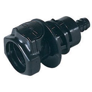 5/8" In-Line Hose Barb HFC 57 Series Polysulfone Panel Mount Coupling Body - Shutoff (Insert Sold Separately)