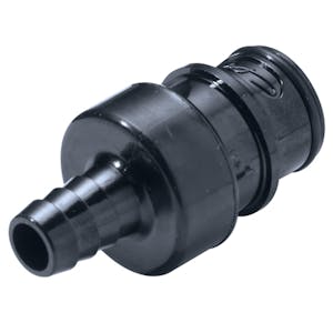 3/8" In-Line Hose Barb HFC 57 Series Polysulfone Coupling Insert - Shutoff (Body Sold Separately)